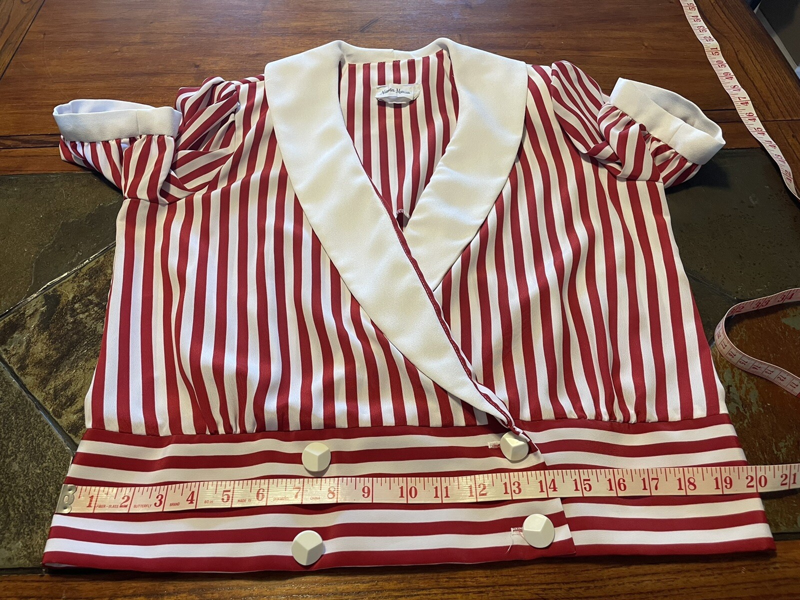 VTG 80s NIEMAN MARCUS ~ CHARLES ALAN Sz 12 Striped Dressy Blouse Shell Top
