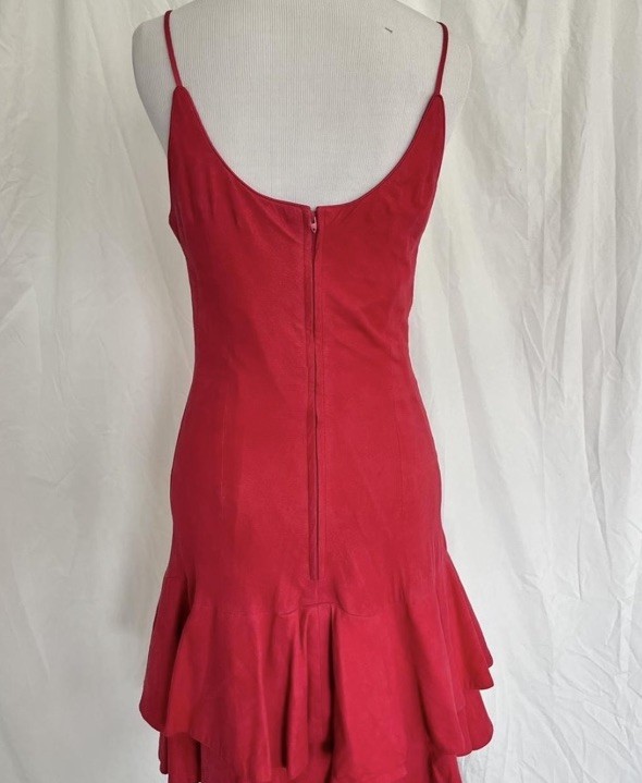 VINTAGE RED VAKKO SUEDE DRESS