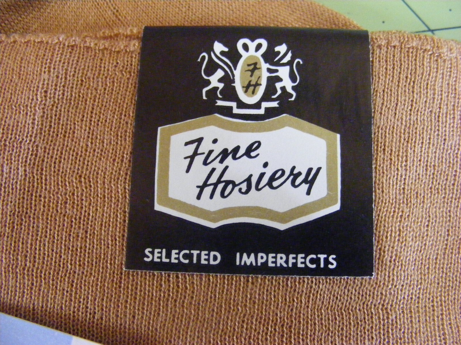 50s STOCKINGS HOSIERY 100% MERCERIZED COTTON REINFORCED HEEL TOE DEADSTOCK W/TAG