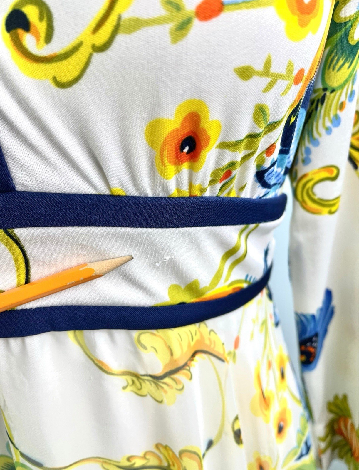 Striking Late 60s 1960s Early 70s 1970s Floral Maxi Dress Hostess Gown S Small M