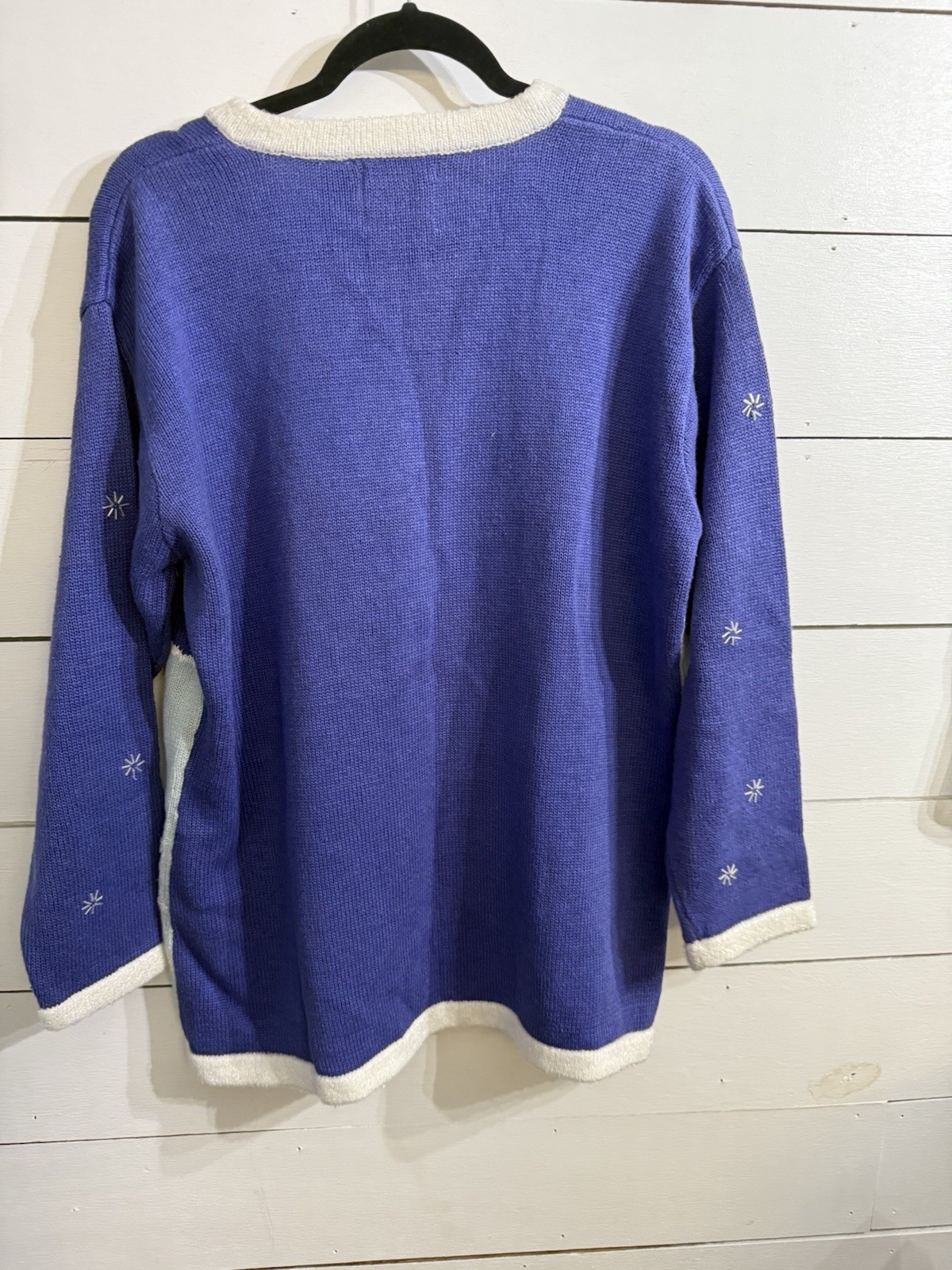 NWT Storybook Knits Winter Polar Bear Penguin Theme Knit Button Up Sweater Large