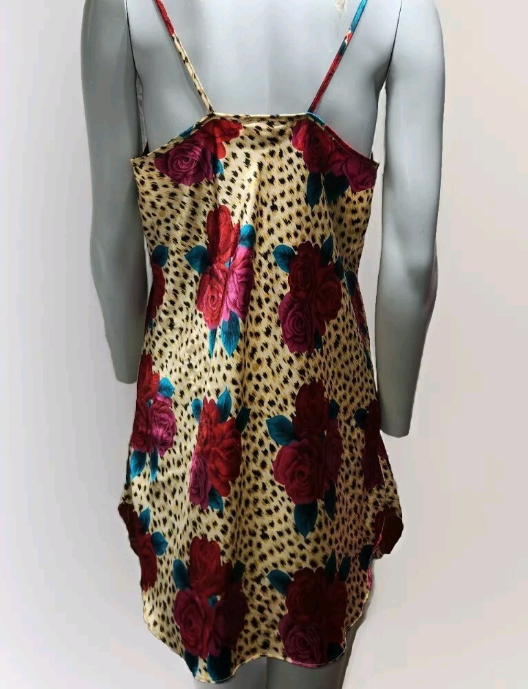 Vtg Y2k Nightgown Romcom Romantic Moods Animal Floral Print Made In USA Size L