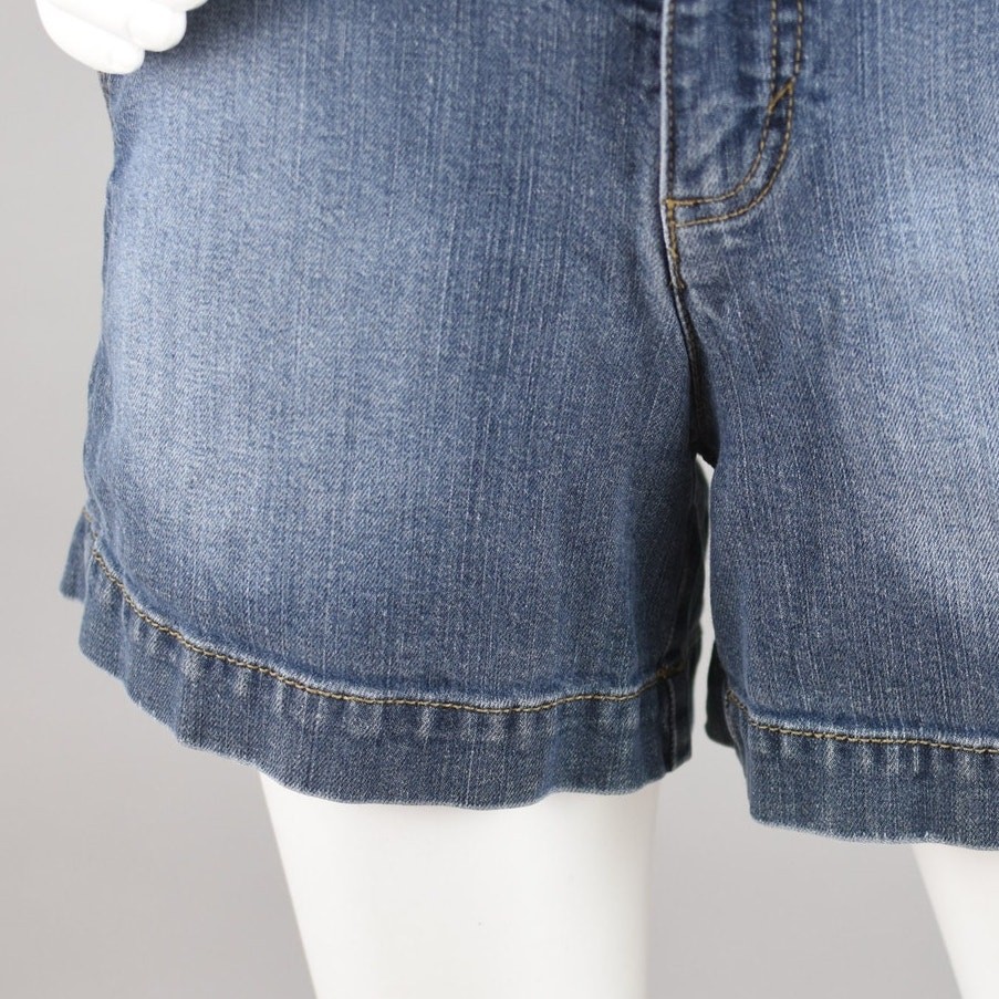 Y2K Faded Glory Utility Jean Shorts, Women’s Size 10, 32″ Waist