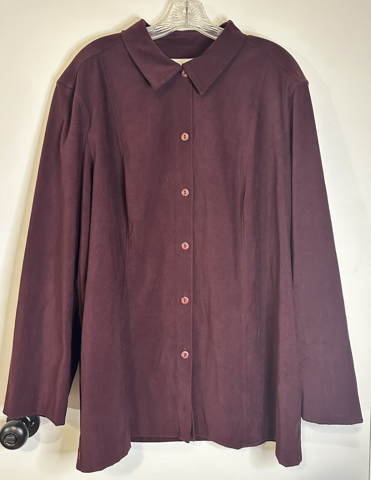 Vintage Maggie McNaughton Purple Suede Shacket Women Blazer Career Classic 18W