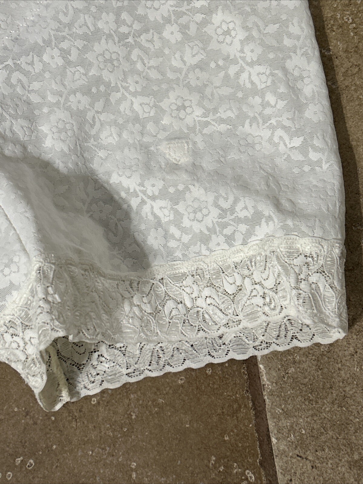Vintage Crownette Long Leg Girdle Panty Garter Shaper Split Crotch White Sz 44