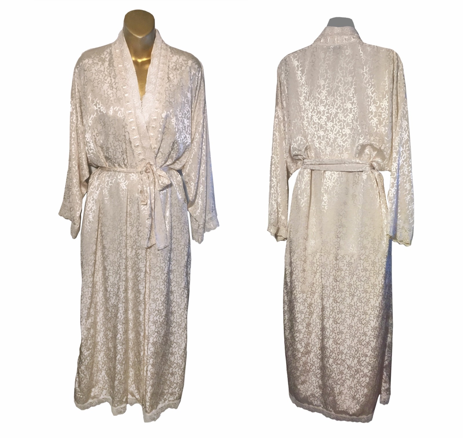 VTG CHRISTIAN DIOR LeCONNAISSEUR GORGEOUS IVORY GOWN+PEIGNOIR BRIDAL BEAUTY M/L