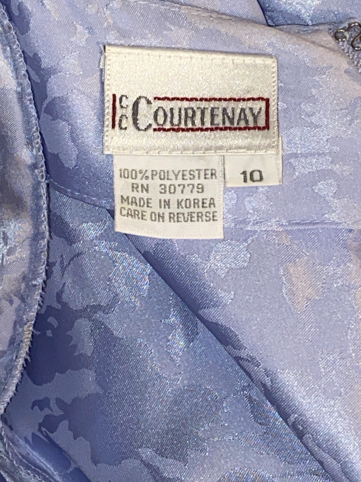 CC Courtenay Vintage 1990’s Brocade Satin Peplum Dress With Bridal Lace 10 Px