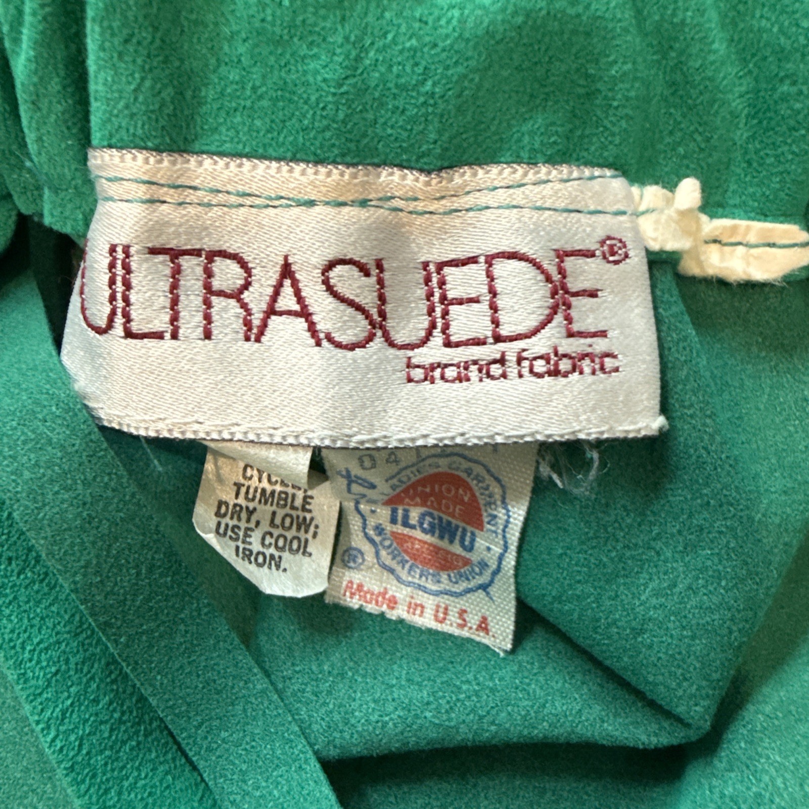 Vintage Roth LeCover Ultrasuede Skirt Suit Green Petite 6 Union Made USA