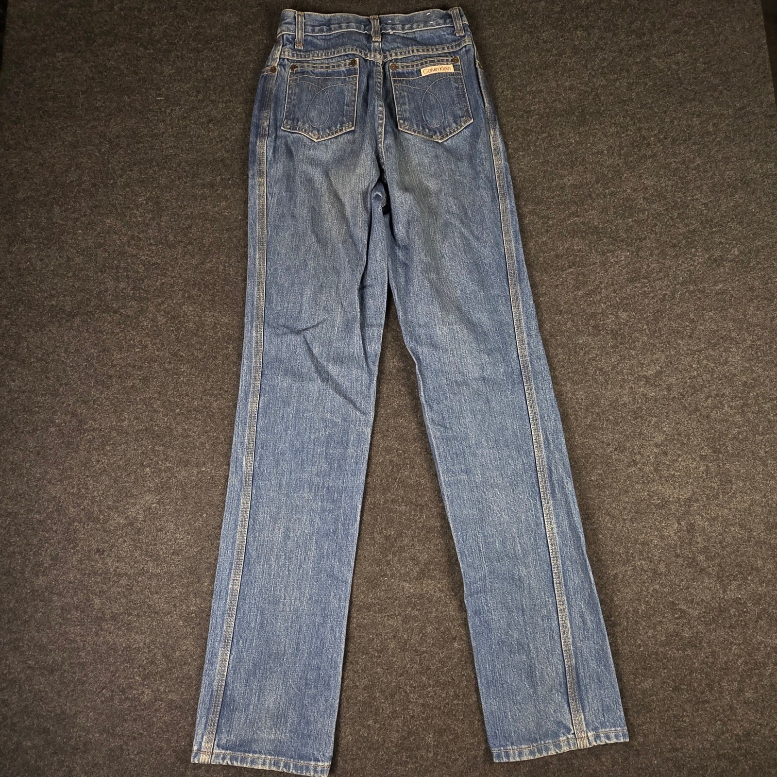 Vtg 90s Calvin Klein Blue Jeans High Waisted Straight Leg Made in USA Size 5