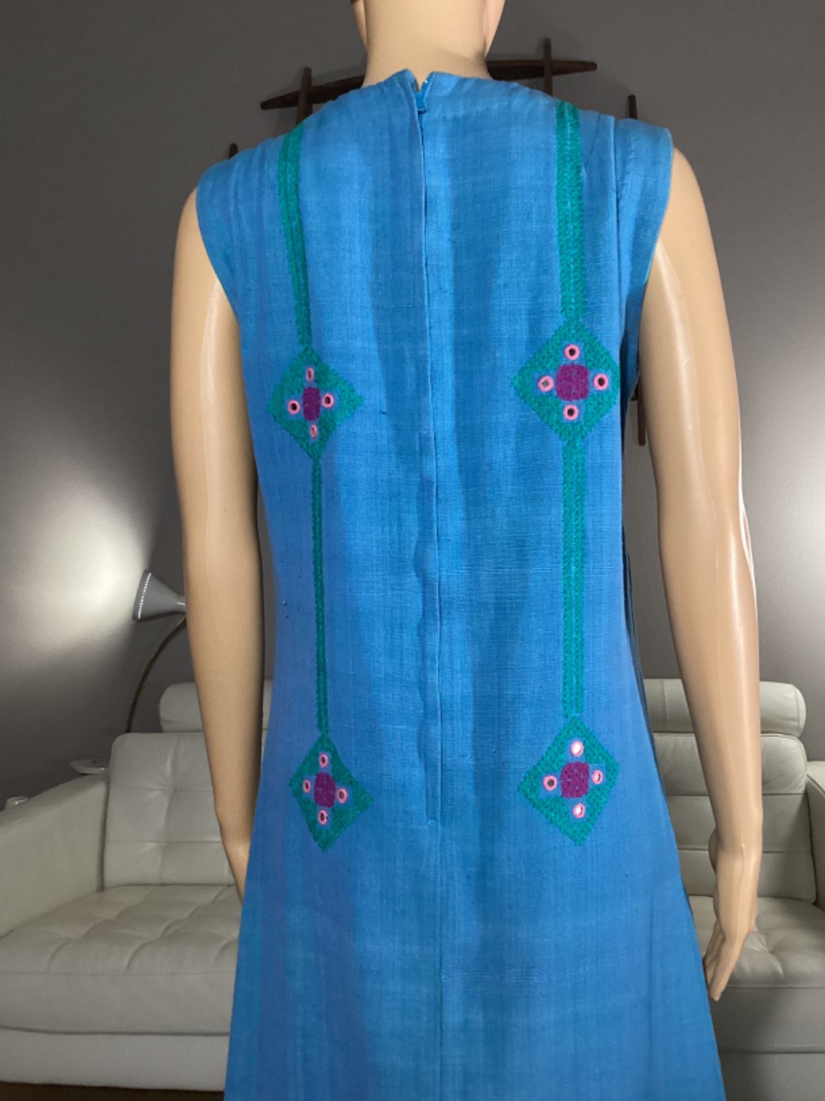 Vintage 60’s 70’s Pakistani Cotton Embroidered Maxi India Dress Hippie Boho
