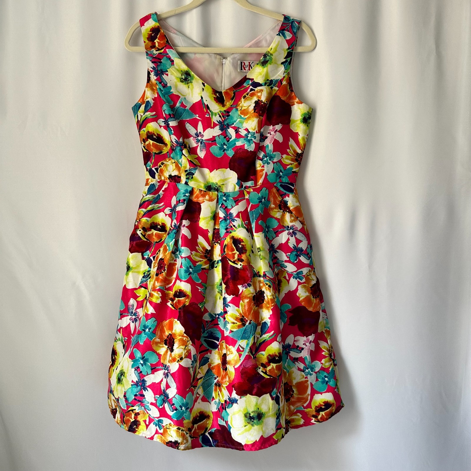 Vtg R&K ORIGINALS Women’s Dress 6 Floral Pleated Spring Feminine Twee Quirky