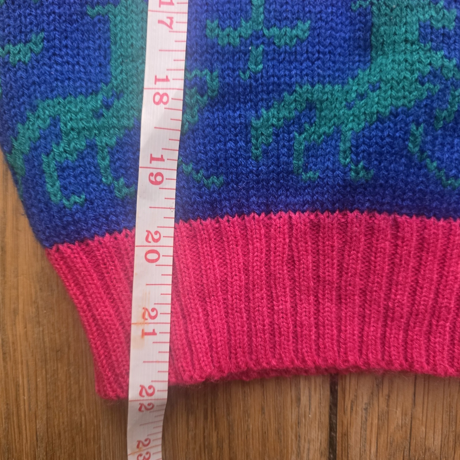 Vintage Modern Reign Sweater Womens M Bright Neon Horse Mockneck 80s 90s