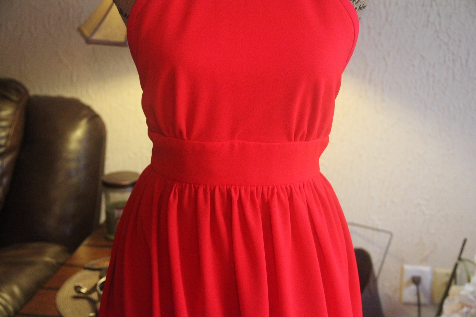 ACT 1 VINTAGE RED COCKTAIL EVENING WOMEN DRESS LONG SZ 3 SMALL HALTER NEW YORK
