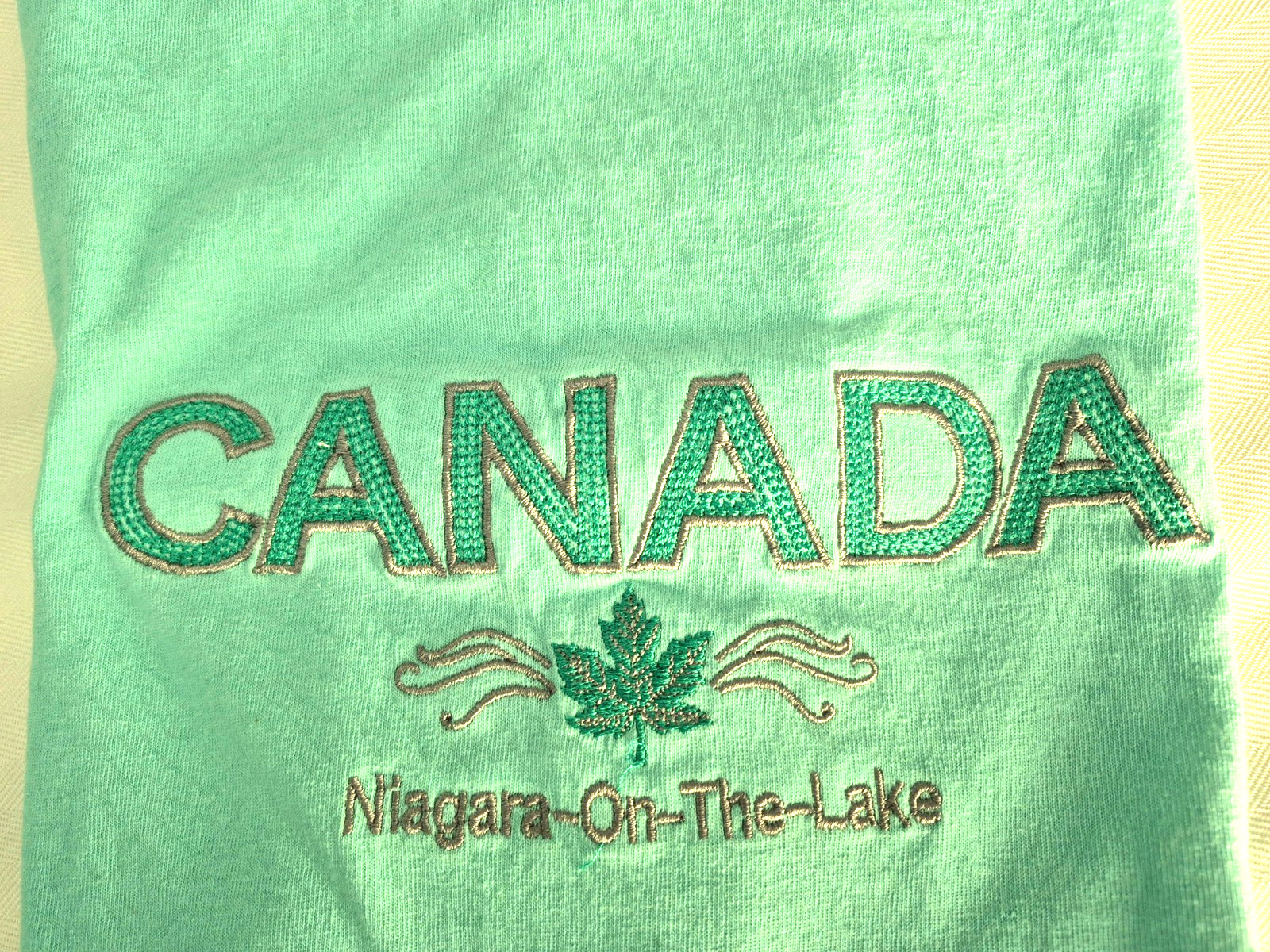 Canada Niagara On-the-Lake Souvenir T-Shirt, Sz Womens XL, Light Turquoise