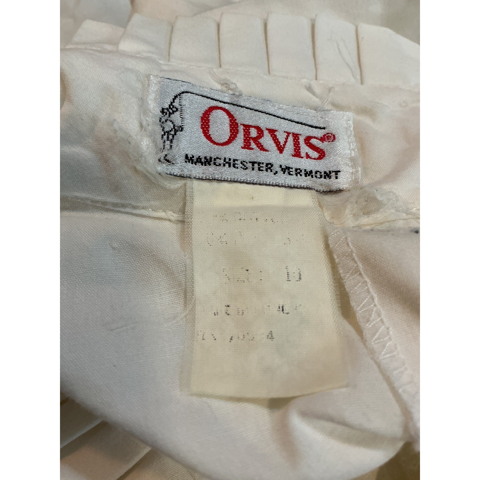 Vintage Orvis White Pleated Collar Lace Pintuck Button Back Victorian Top Small
