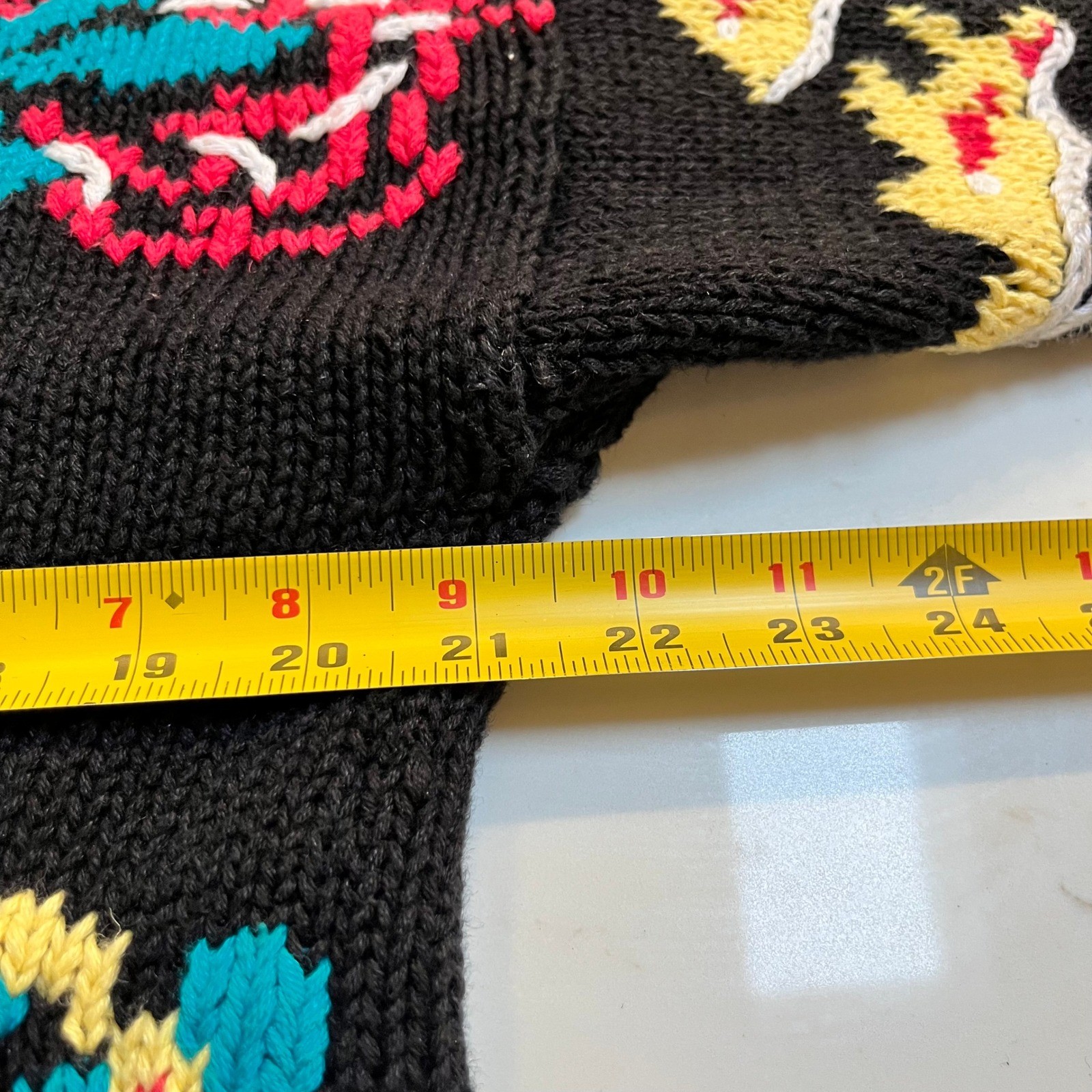 Cape Isle Knitters Vintage Tropical Fish Coral Reef Black Ramie Cotton Sweater L