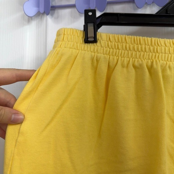 Vintage The Quacker Factory pale yellow 100% cotton embroidered butterfly skirt