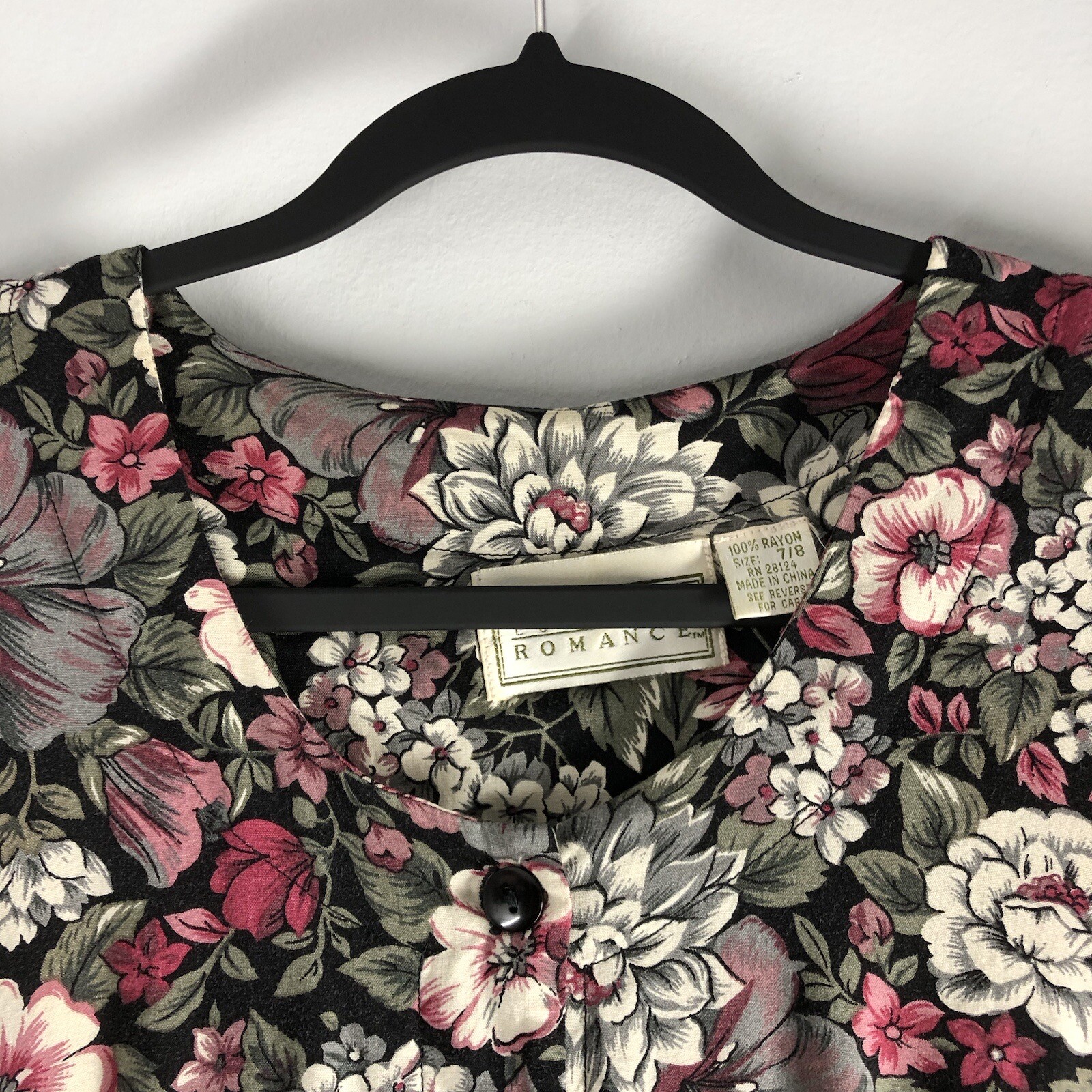 Country Romance Size 7/8 Cottagecore Floral 80s Cotton Garden Party Dress *FLAWS