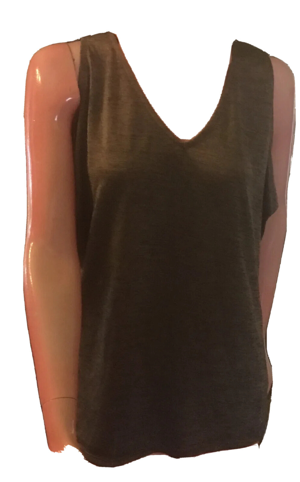 New Rockmans V Neck Grey Polyester /Elastane women’s top Size S