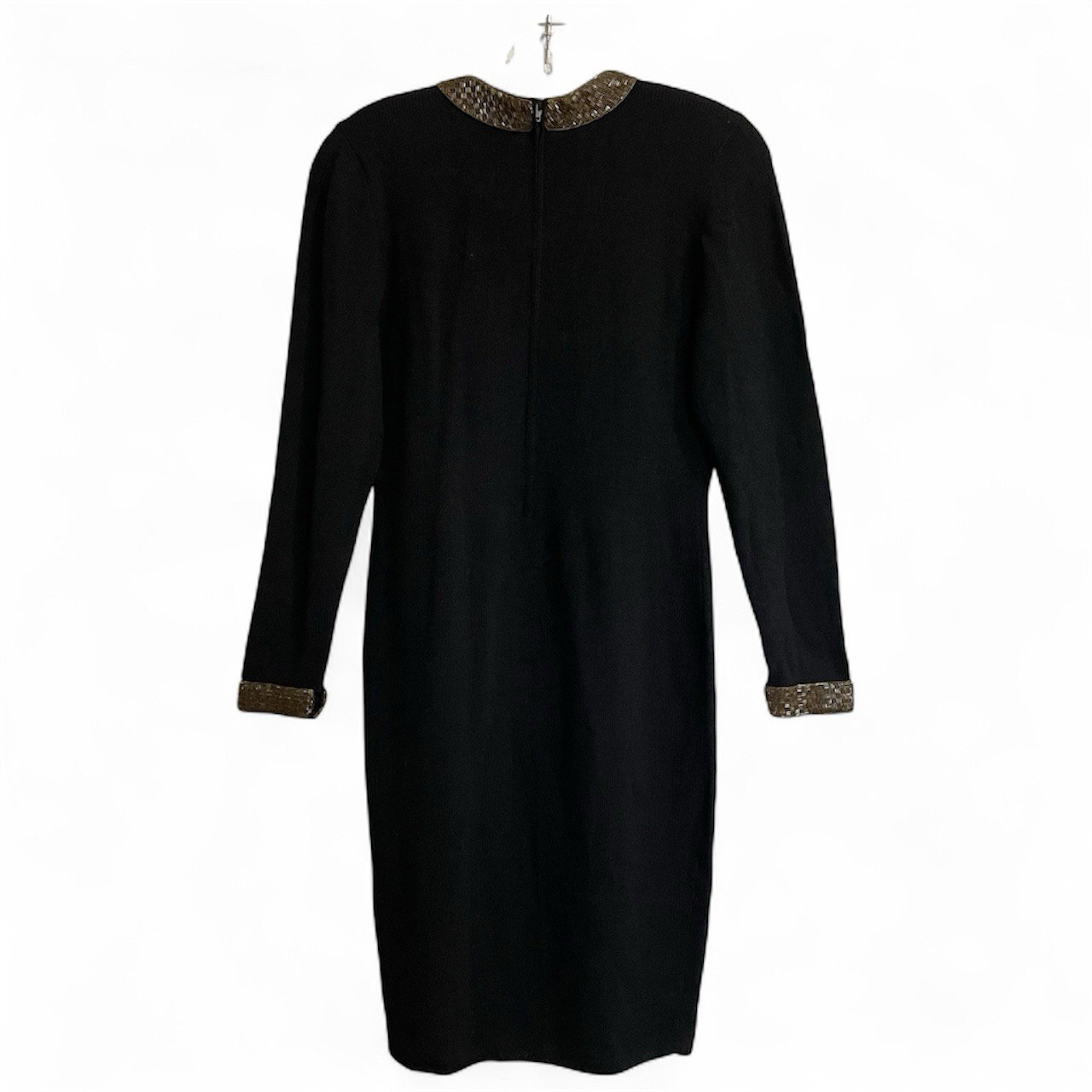 Don Sayres for Wellmore Dress Small Black Sequin Santana Knit USA Vintage 80s