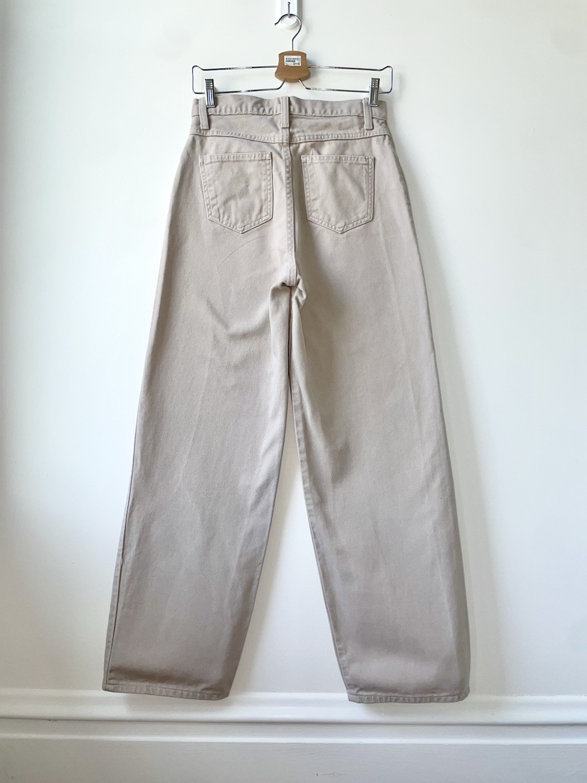 Vintage 28 X 30 Jeans Wide Leg High Waist 80s 90s Taupe Stone Sasson VGUC