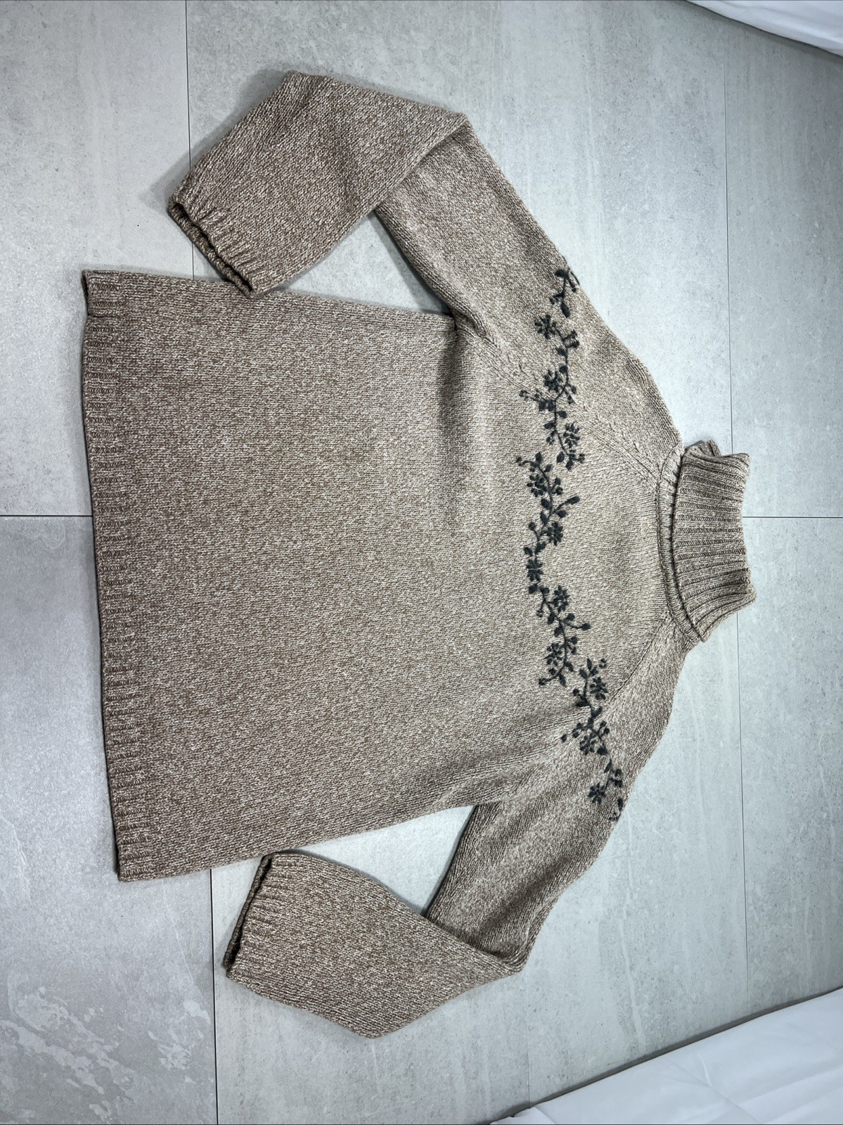 Vtg Eddie Bauer Lambswool New Zealand Rolled Turtleneck Sweater Women Nordic M
