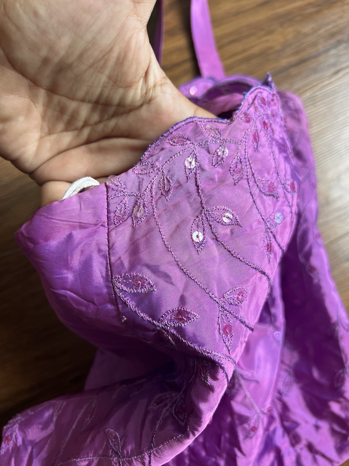 Vintage Dave & Johnny Corset Top Purple Iridescent Evening Embroidered Sequin 14