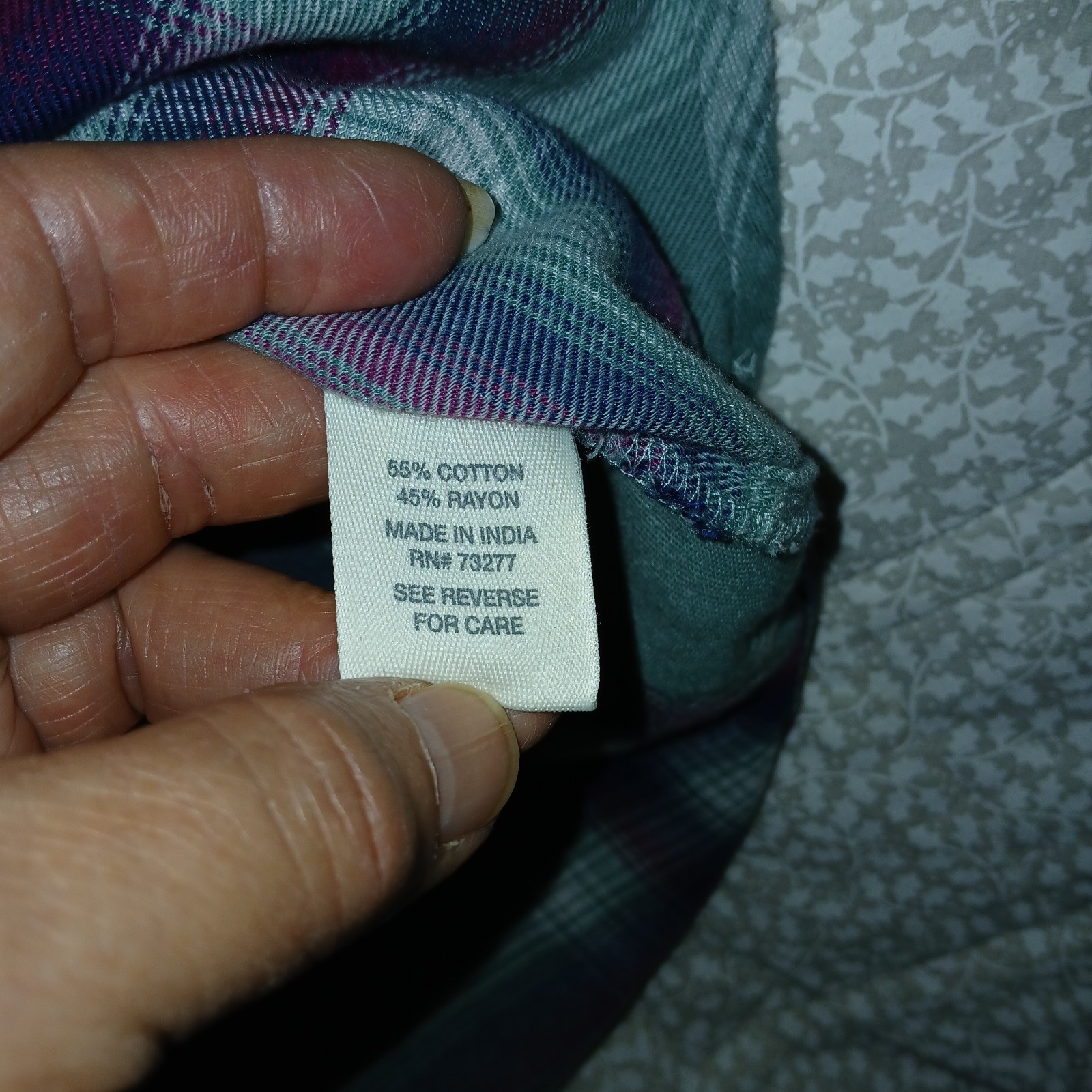 Mudd VTG Flannel Sz. XL Womens Tie Up V Neck Green Plum Plaid Soft Hippie Shirt