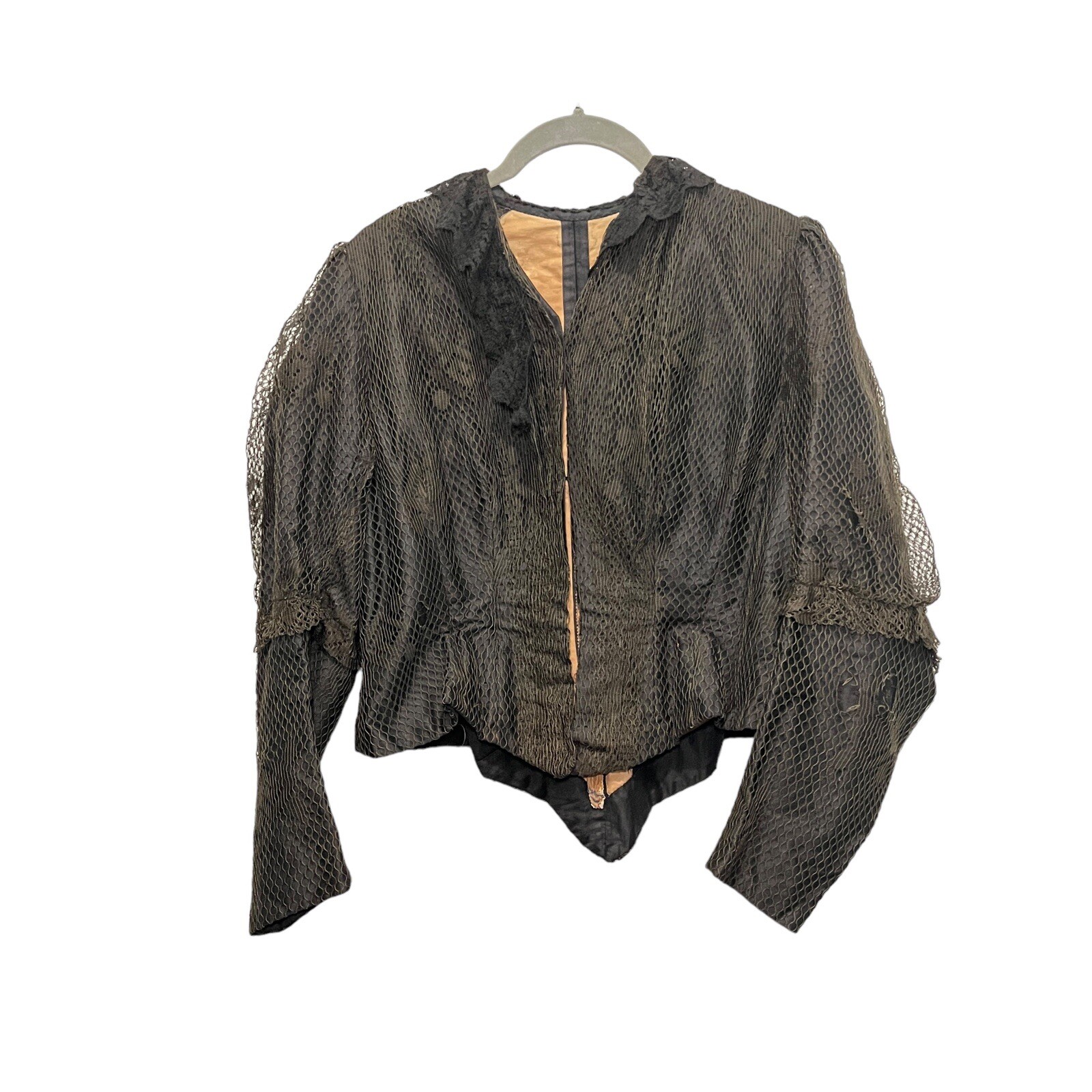 Widow’s Weeds Skirt Set Bodice Top Antique 1890s 1900 Edwardian Victorian Repair