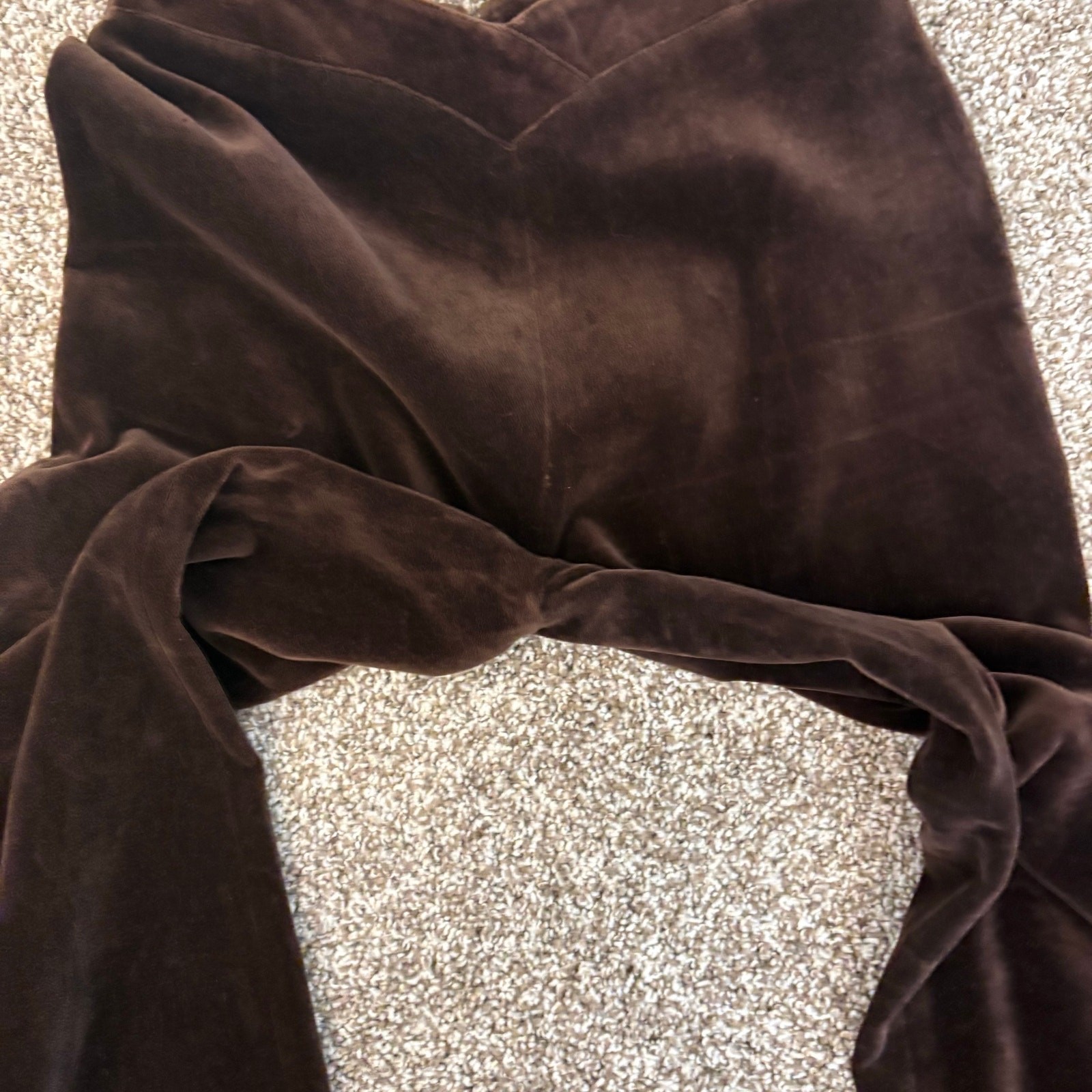 Vintage 70s Rosner Cotton Velvet Wide Leg Slacks West German High Rise Brown 8