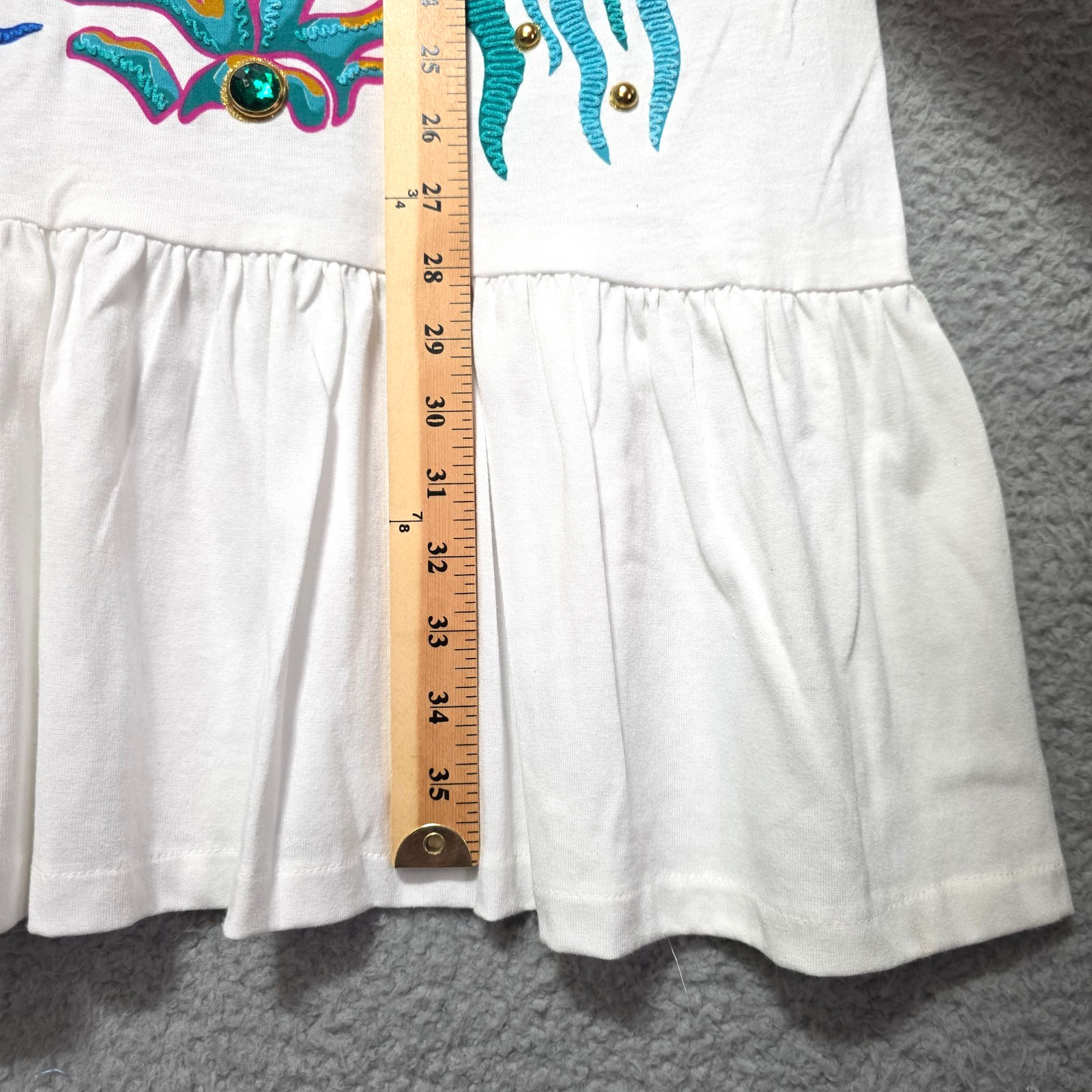 Vintage P.G.B T-Shirt Tropical Fish Dress Puff Pain Studs Shoulder Pads Large