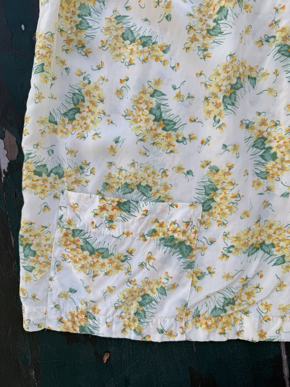 Vintage 1940s Cold Rayon Beach Pajama Set In Yellow Floral