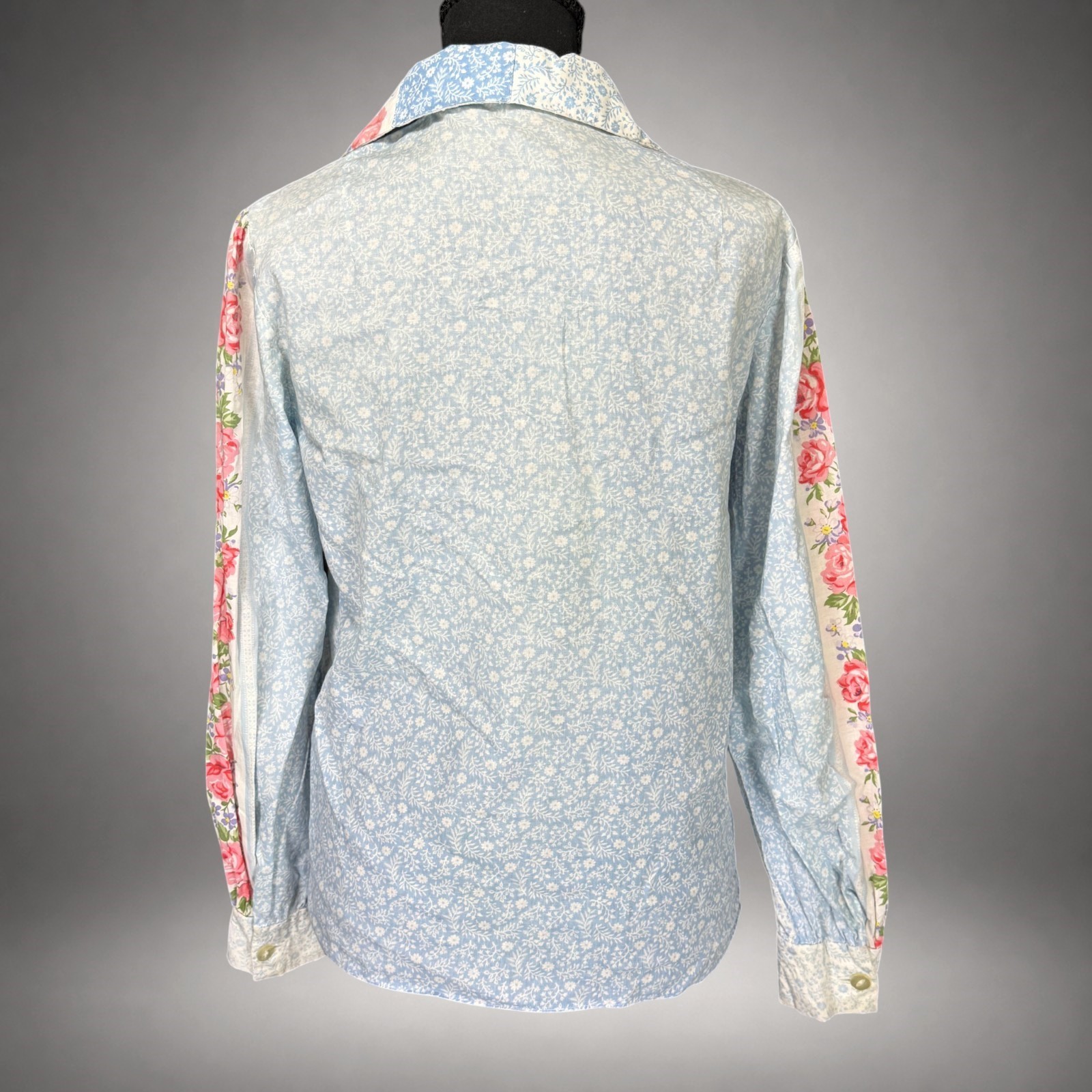 Vintage 1970s Handmade 3 Pc Denim Pant Suit Floral Boho Prairie Women’s Set