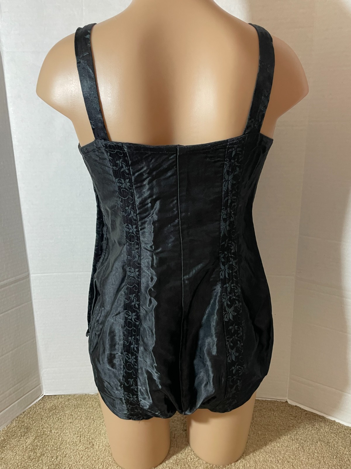 RARE Vtg Antique 20s 1930s? SATIN All in One Girdle Bodysuit Body Shaper BUTTONS