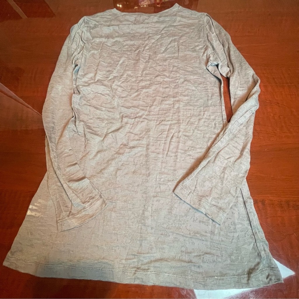 Seven7 Vintage Y2K Long Sleeve Semi Sheer Graphic Tee Fitted Grunge Style Sz M