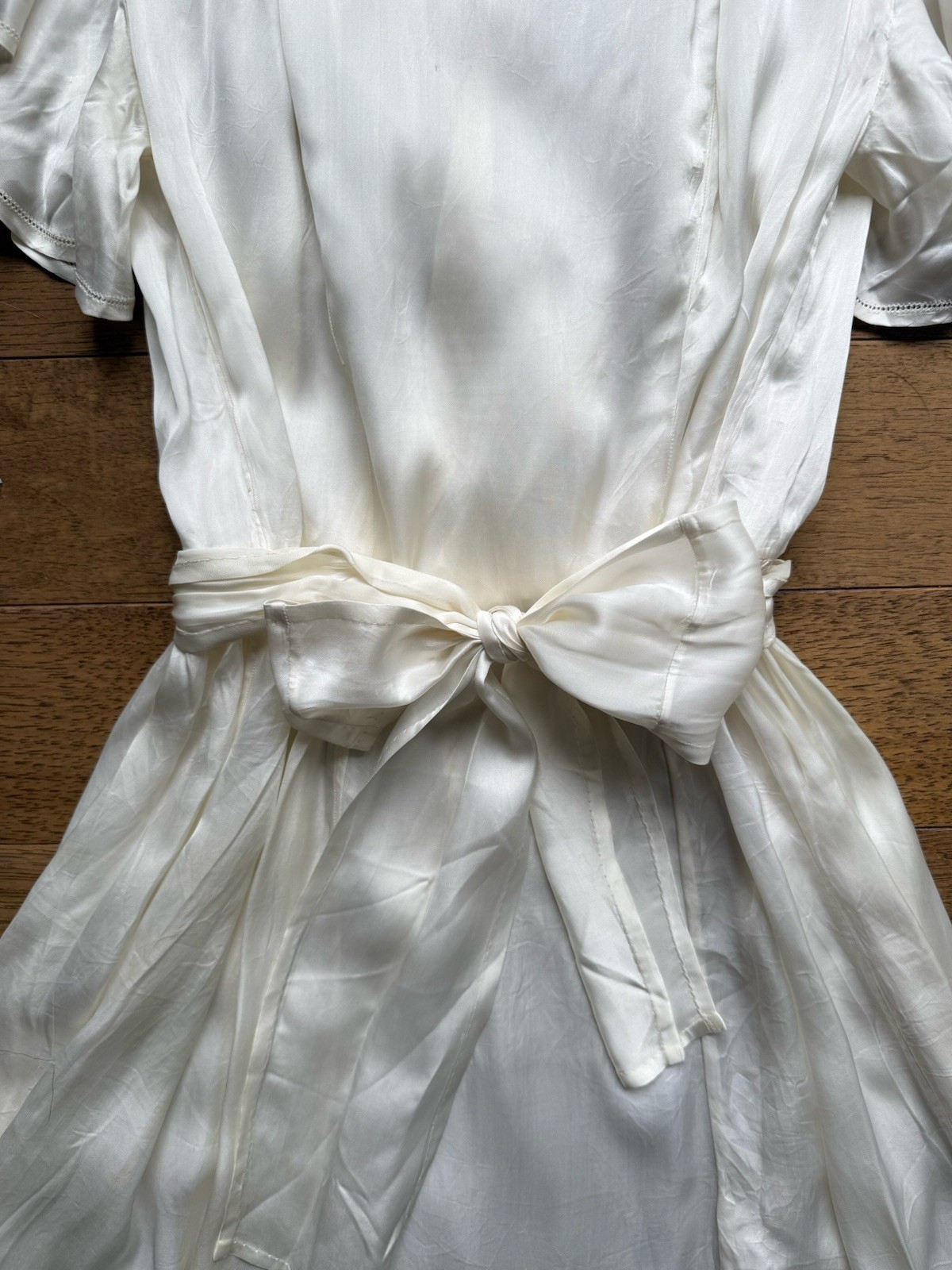 Regal 1930s-1940’s Candlelight Ivory Silk Satin Dress Wedding Gown Bridal Gown