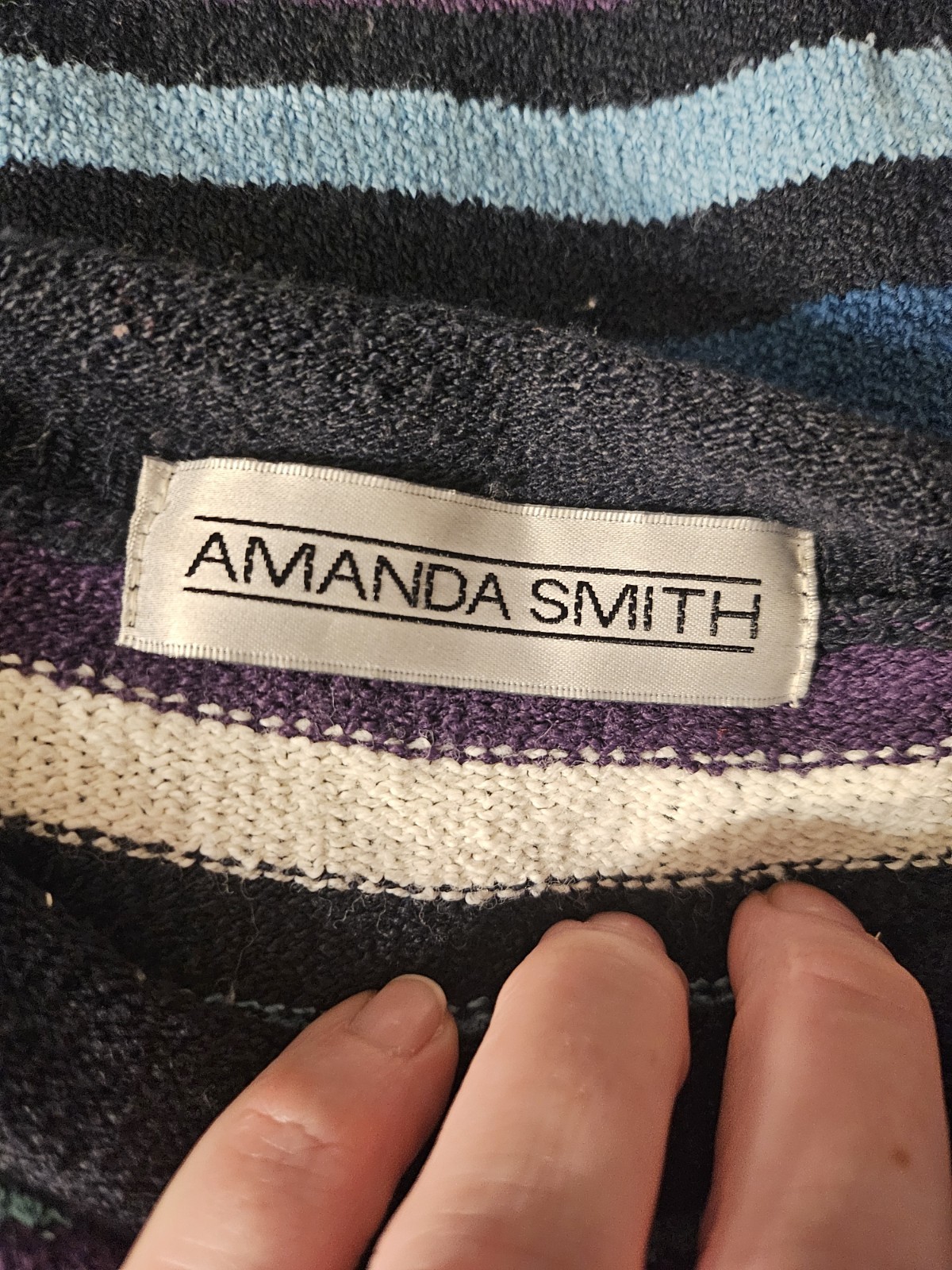 Vintage tunic style woman’s sweater size Small Amanda Smith Stripes