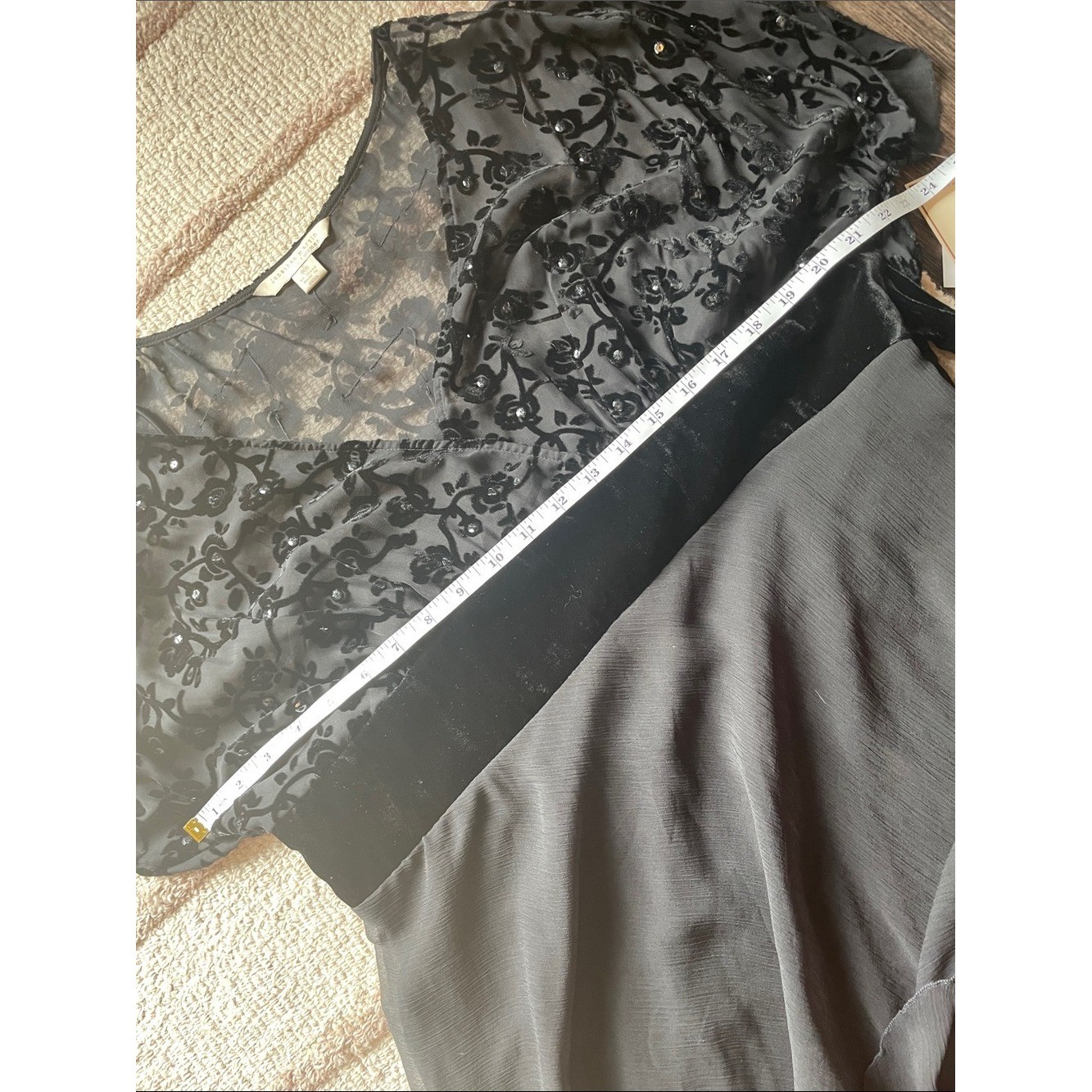 NWT VTG 90s Jonathan Martin Whimsygoth Midi Dress Black Lace Velvet Sequin Sz14W