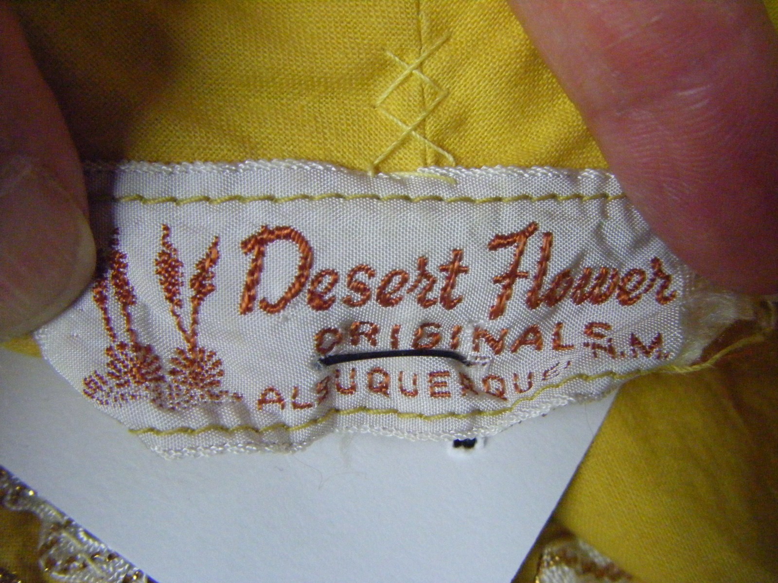 DESERT FLOWER ORGS Vtg 60s Southwestern Patio Top & Skirt-Bust 36/Waist 27