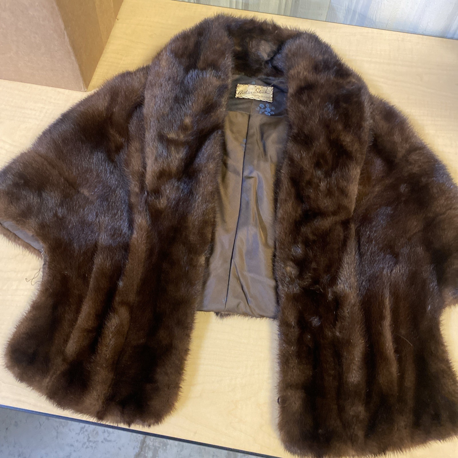 Vintage Arthur Stock Mink Stole Cape Slight Damage!