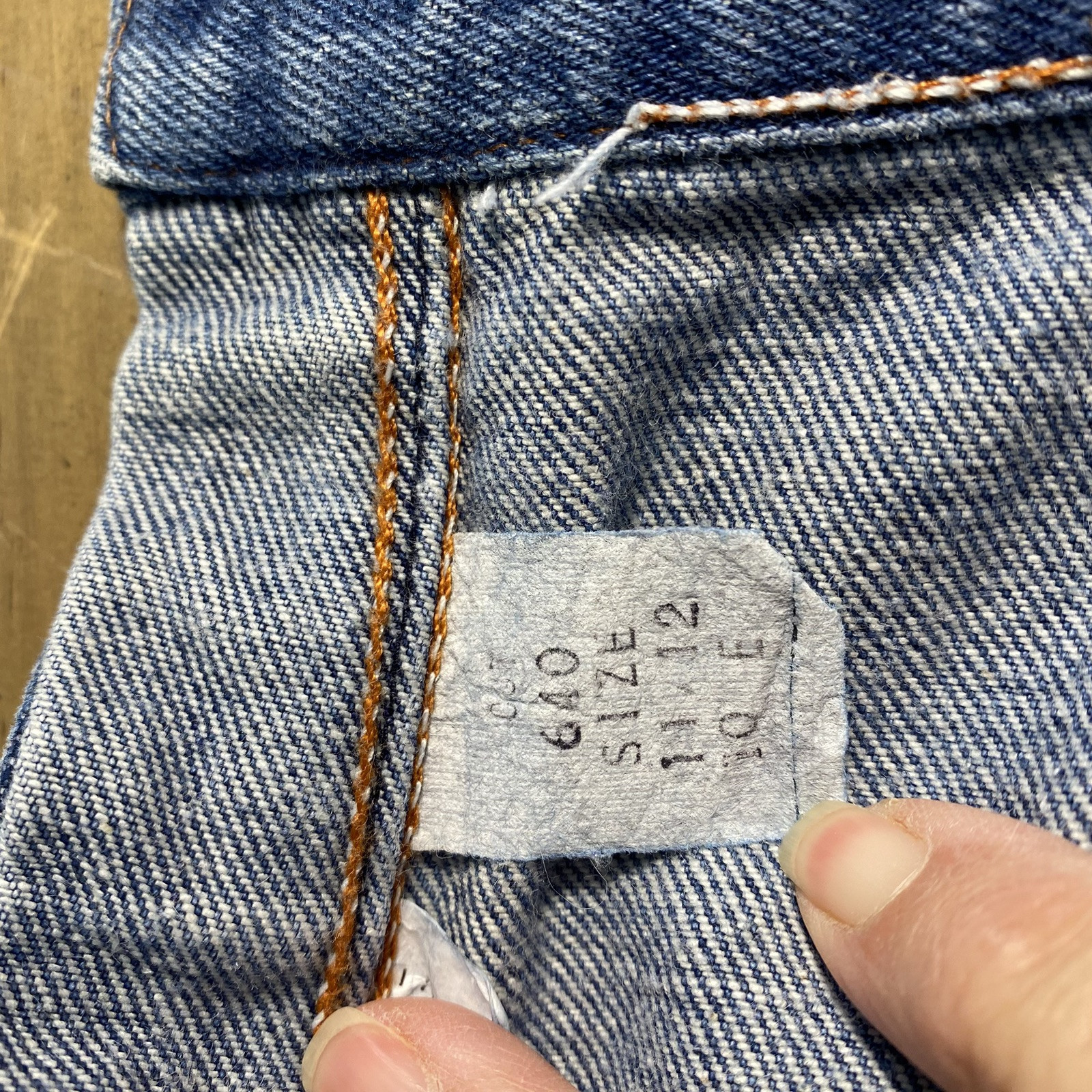 Vintage 70s Tour De France Blue Jeans Tag 11/12 (27×33) Zip Straight USA Denim