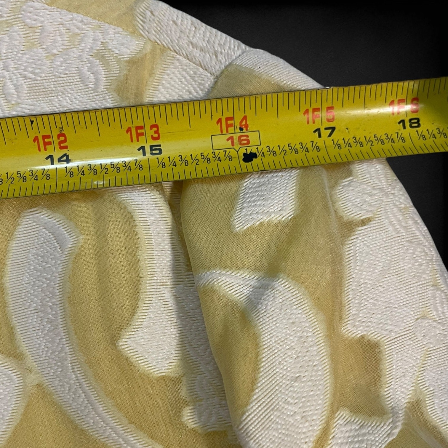 Vintage 1960s Mollie Parnis New York Yellow White Brocade Cropped Jacket Size S