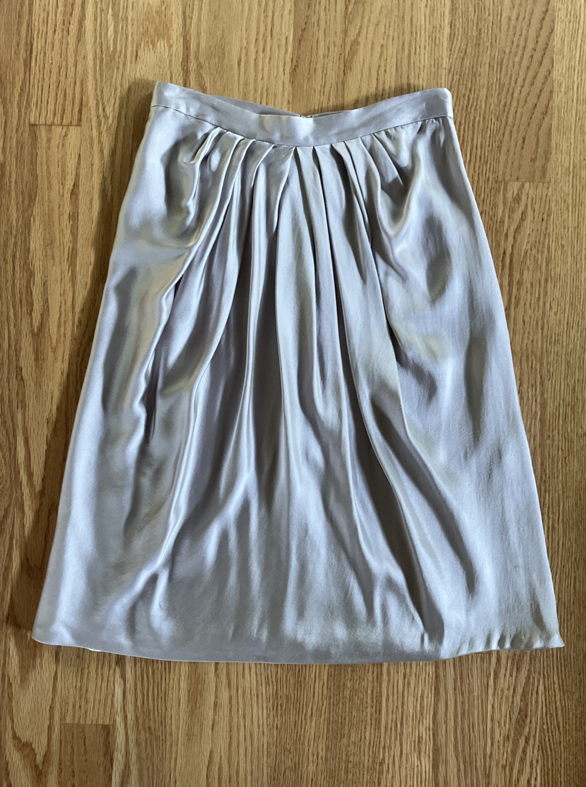 Vintage Valentino Roma, Silver 100% Silk Mini Skirt, Original Tags! Small