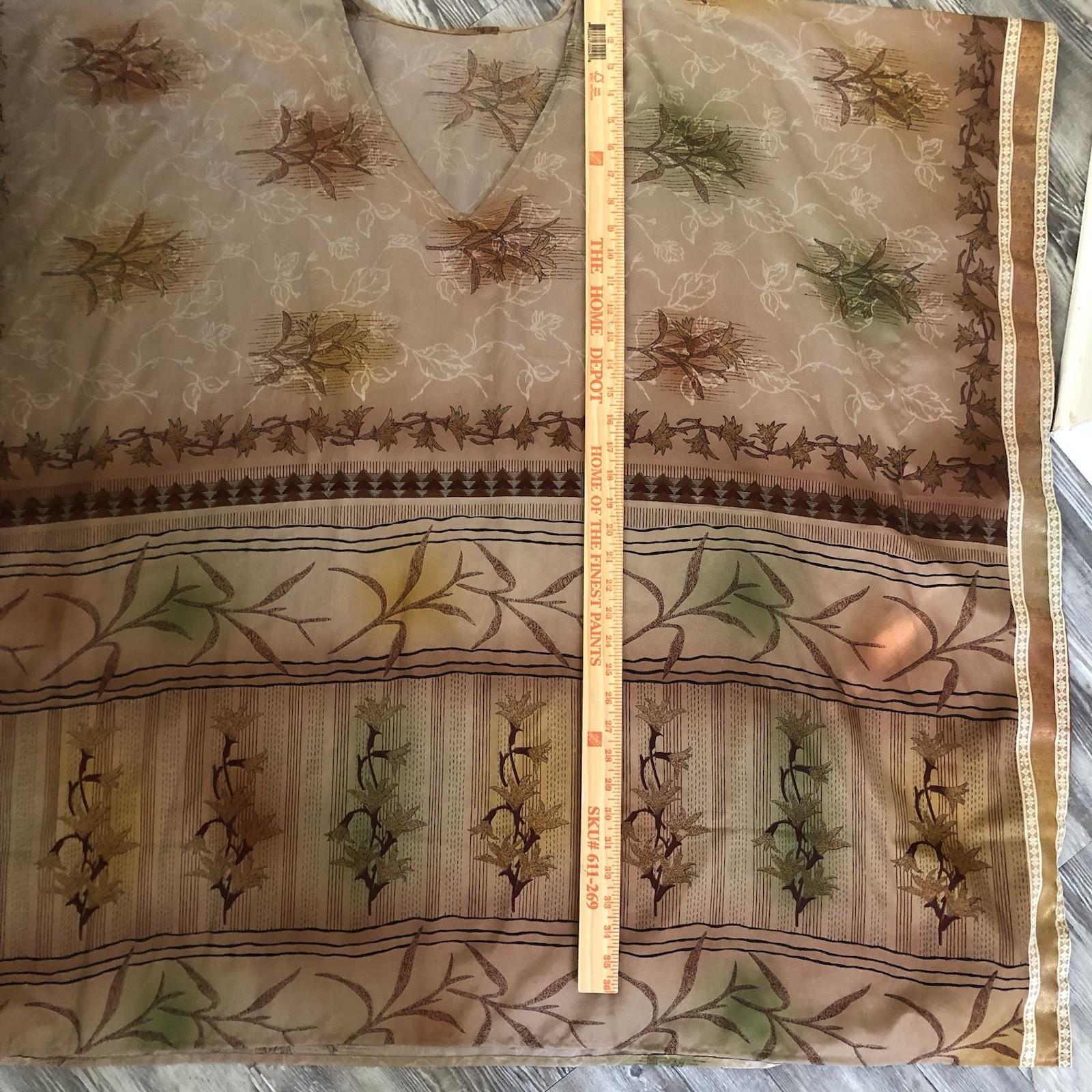 Vtg Florence Silk Kaftan Dress With BeIt Imported From Latina Italy 4-16