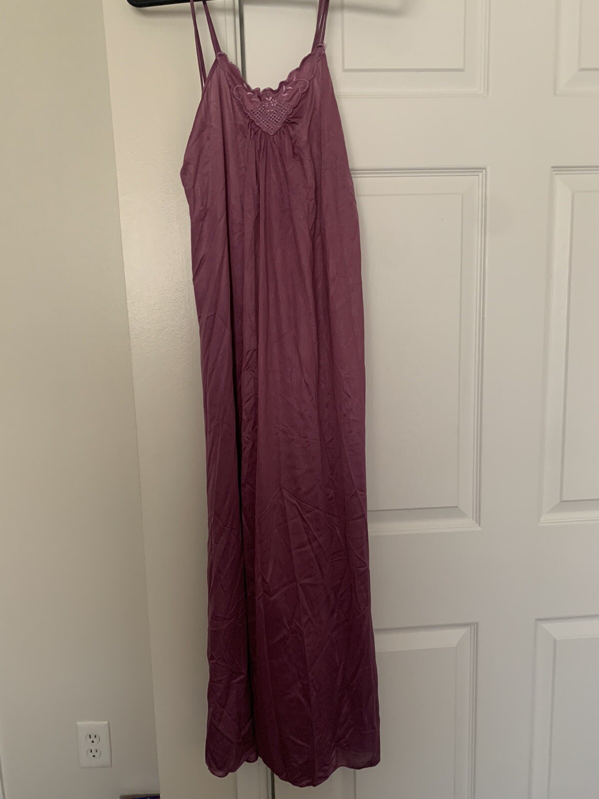 Vtg 2pc Set Dutchess Individually Yours Sz 13 Long Nightgown, Purple, Nylon USA