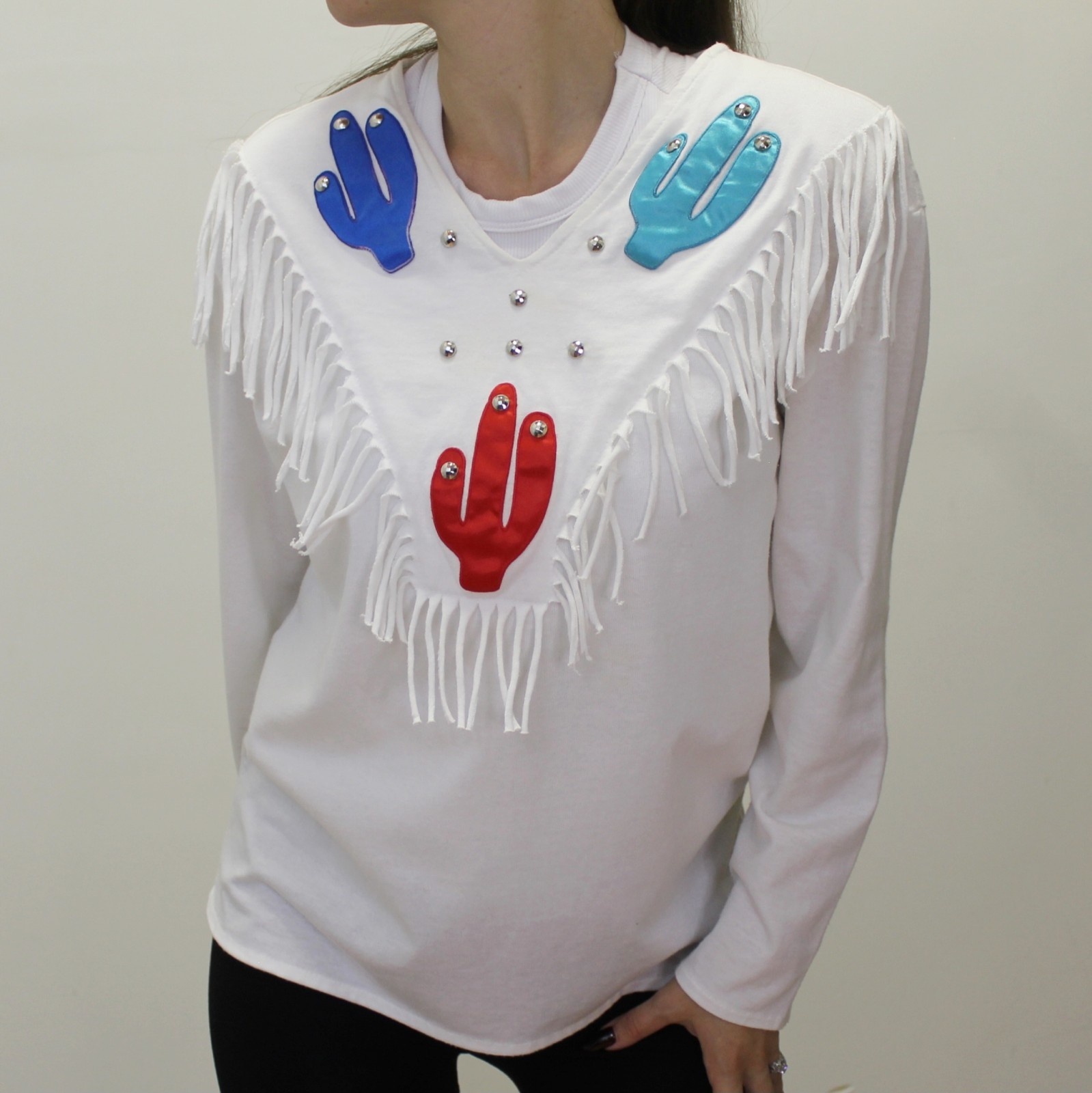 Vintage 80s Western Fringed Long Sleeve by Sas’sa
