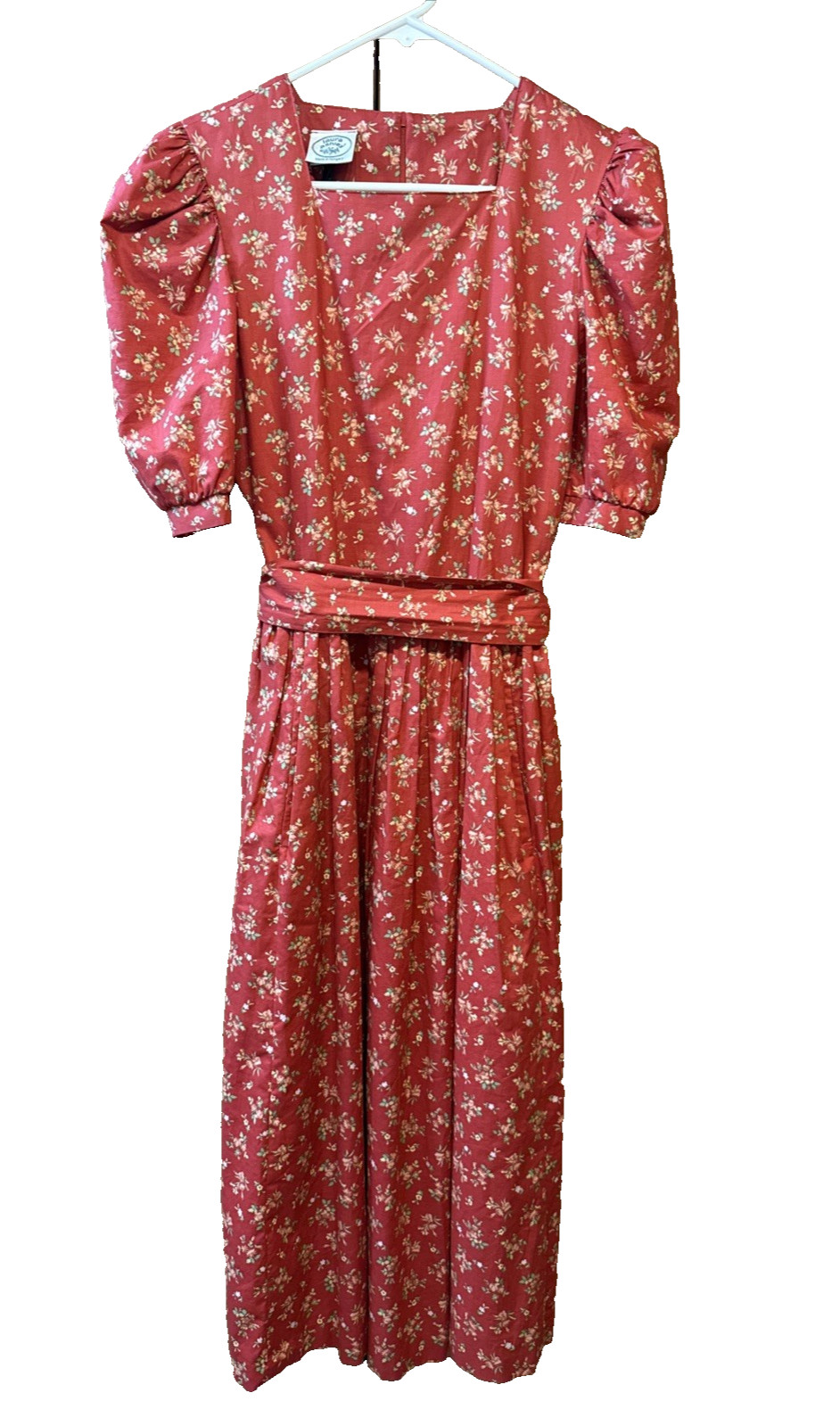 Laura Ashley 80’s dress red floral UK 8 USA 4 cotton Hungary vintage Cotton