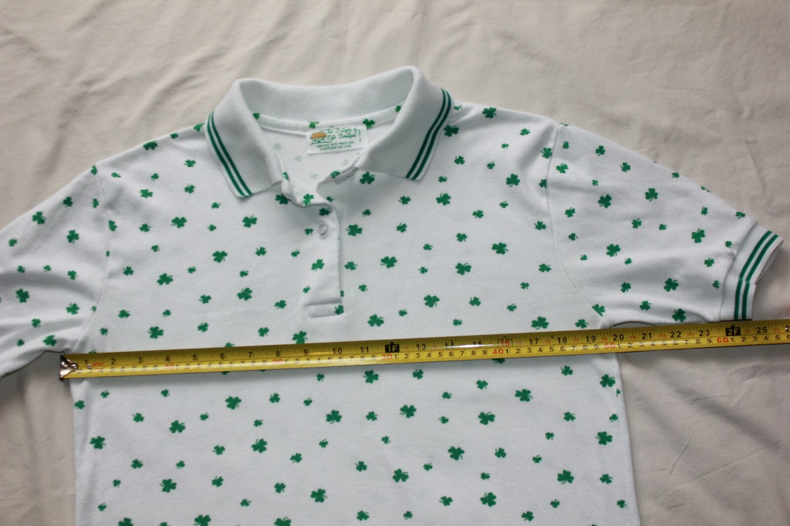 Shamrock Vintage ladies shirt polo Irish Bridgets of Erin St Patrick’s Day M L