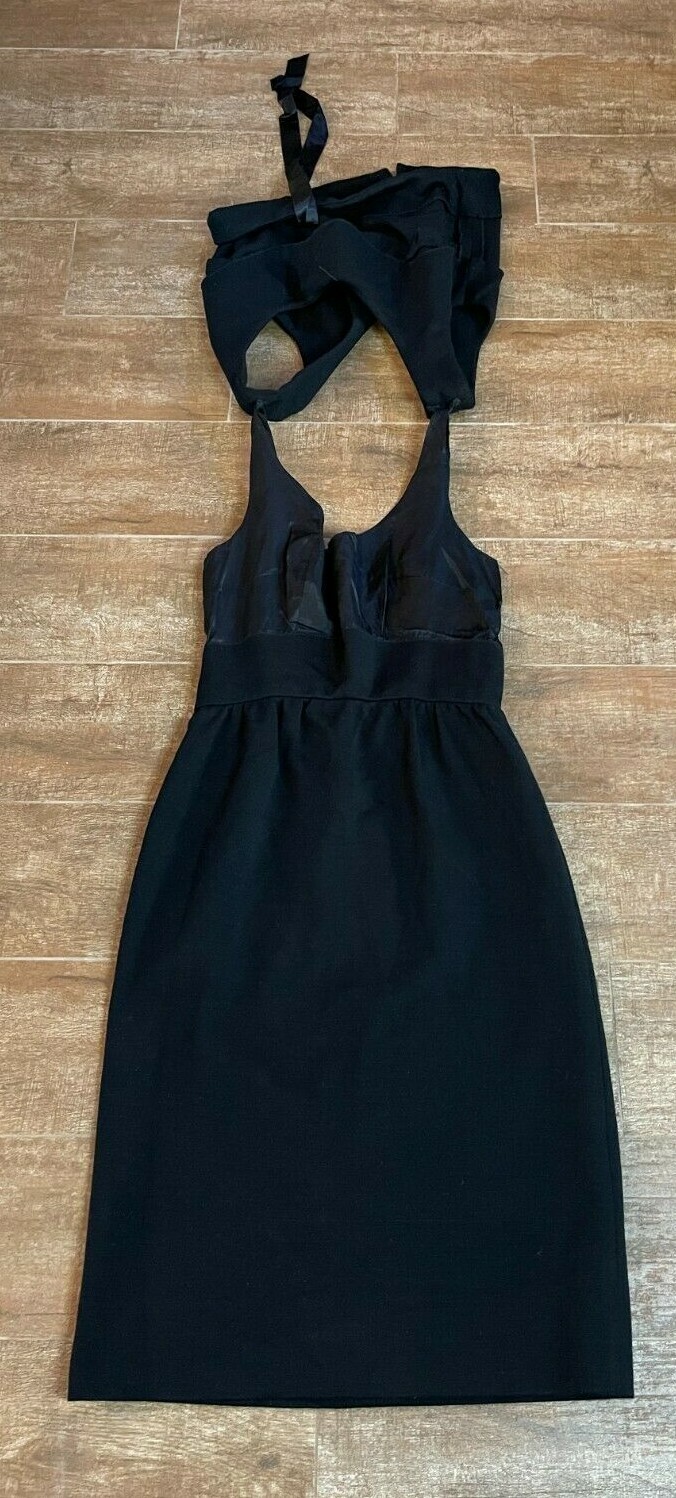 XS Vintage 1960s Junior Accent dress black MCM women sleeveless extra small