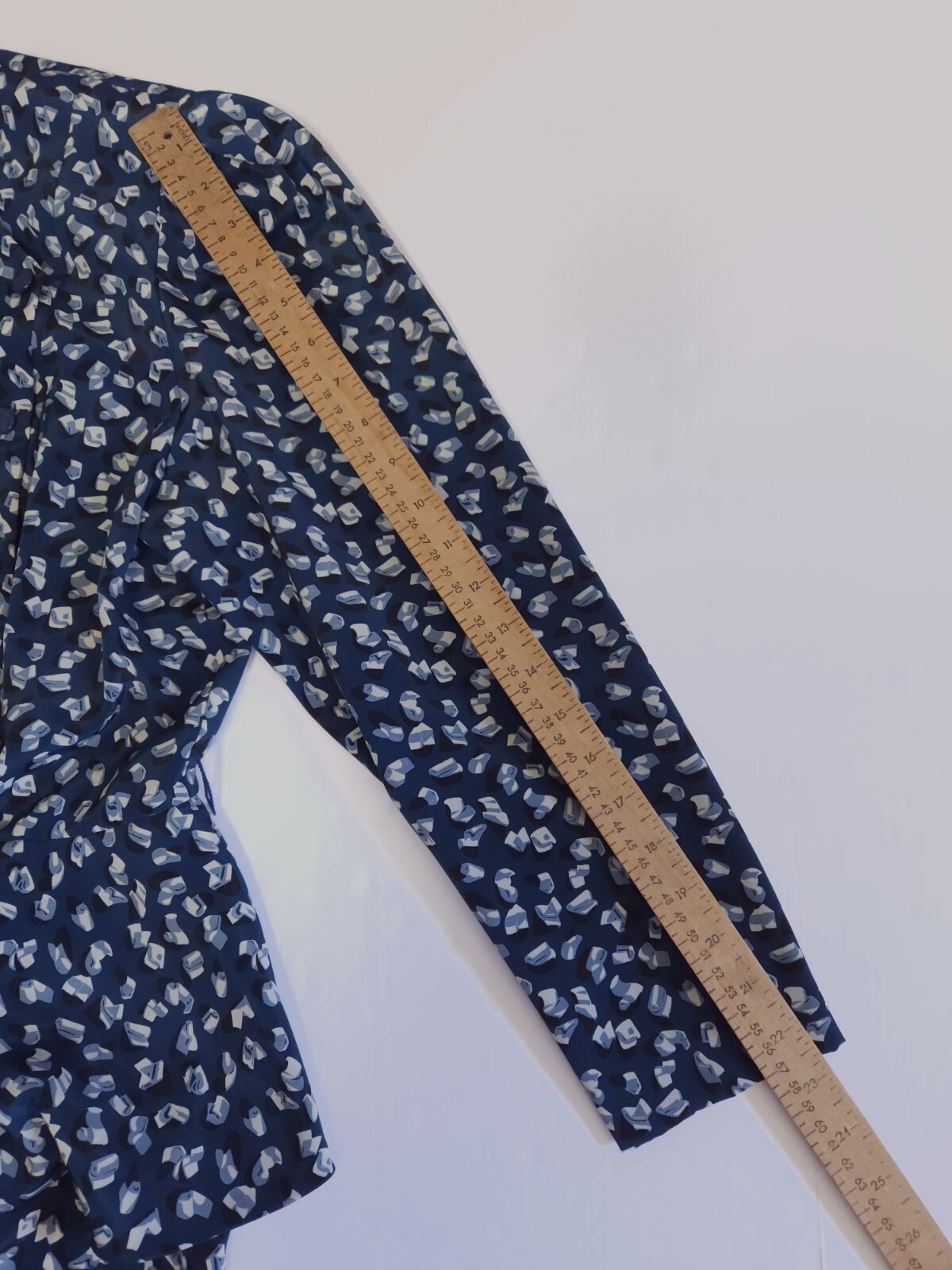 Liz Roberts Petites Vintage Marine Blue Abstract Peplum Dress 80s Women’s Medium